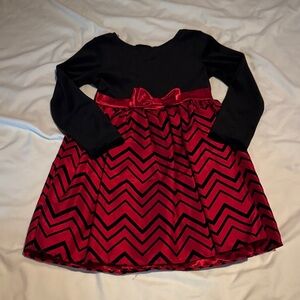 George Black and Red Chevron Kids Dress
